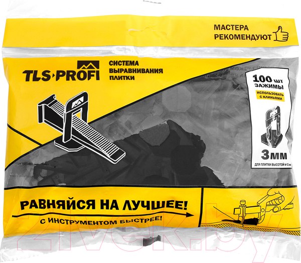 Изображение товара Клипсы для выравнивания плитки TLS-Profi 3мм / TLSZA052022 (100шт)