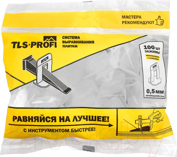 Изображение товара Клипсы для выравнивания плитки TLS-Profi 0.5мм / TLSZA01202 (100шт)