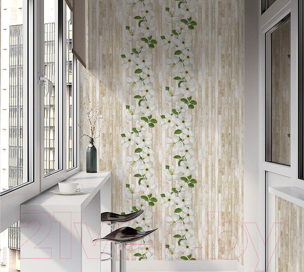 Изображение товара Панель ПВХ STELLA Slim Premium Яблоневый Цвет Узор 644 (2600x250x5мм)