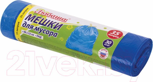 Изображение товара Пакеты для мусора Любаша 608095 (30шт, синий)