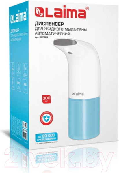Изображение товара Сенсорный дозатор для жидкого мыла Laima 607324 (белый)