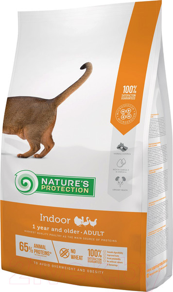 Изображение товара Сухой корм для кошек Nature's Protection Indoor Poultry от 1 года и старше с птицей / NPS45764 (2кг)