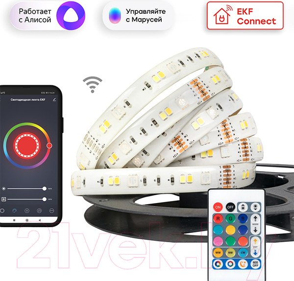 Изображение товара Светодиодная лента EKF Connect RGBW / slswf-3-rgbw