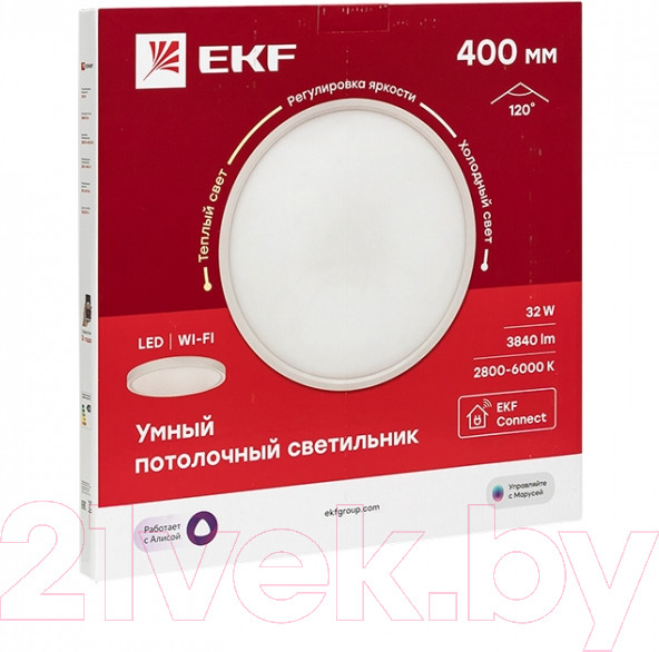 Изображение товара Потолочный светильник EKF Connect умный 400мм 32W / sclwf-400-cct
