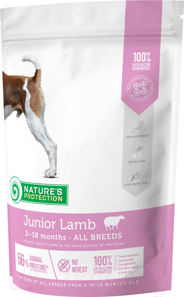 Изображение товара Сухой корм для собак Nature's Protection Junior Lamb All Breeds / NPS45745 (500г)