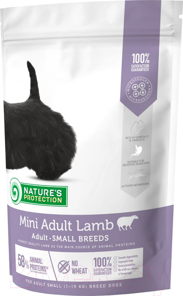 Изображение товара Сухой корм для собак Nature's Protection Mini Adult Lamb Small Breeds / NPS45733 (500г)