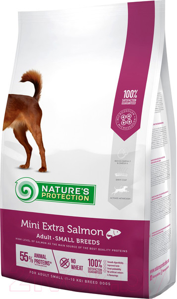 Изображение товара Сухой корм для собак Nature's Protection Mini Extra Salmon Adult Small Breeds / NPS45737 (2кг)