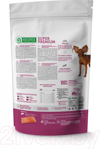 Изображение товара Сухой корм для собак Nature's Protection Mini Extra Salmon Adult Small Breeds / NPS45736 (500г)
