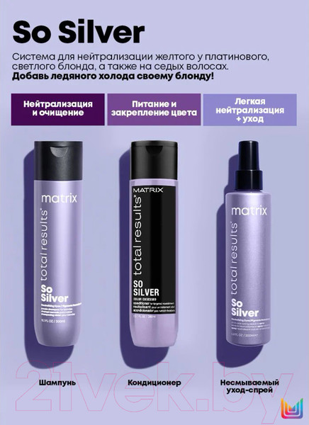 Изображение товара Тонирующий спрей для волос MATRIX Total Results So Silver 10 в 1 (200мл)
