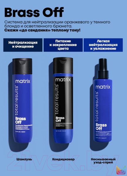 Изображение товара Тонирующий спрей для волос MATRIX Total Results Brass Off 10 в 1 (200мл)