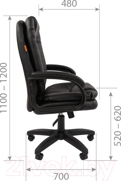 Изображение товара Кресло офисное Chairman 668LT N (черный пластик/экопремиум коричневый)