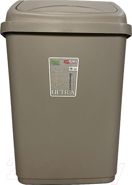 Изображение товара Мусорное ведро Эльфпласт Ultra EP590 (16л, серо-бежевый)