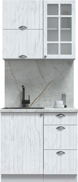 Изображение товара Кухонный гарнитур Интерлиния Берес 0.9Б (дуб полярный/серый каспий)