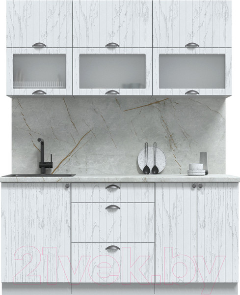 Изображение товара Кухонный гарнитур Интерлиния Берес 1.7Б (дуб полярный/серый каспий)