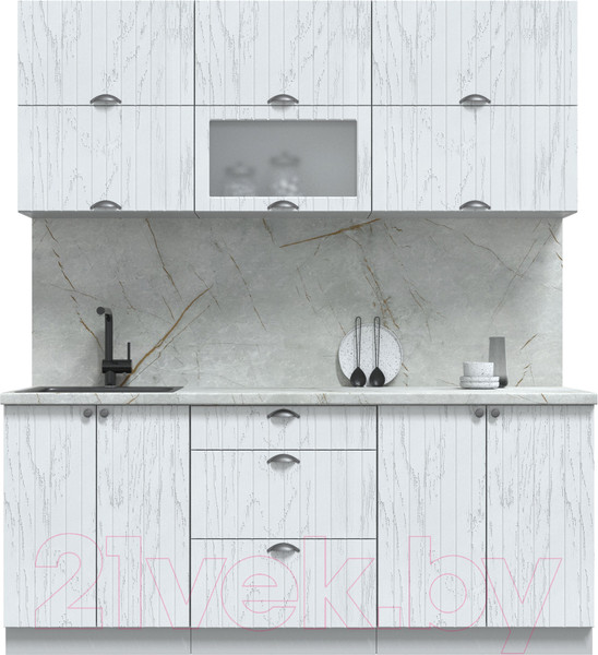 Изображение товара Кухонный гарнитур Интерлиния Берес 1.9Б (дуб полярный/серый каспий)