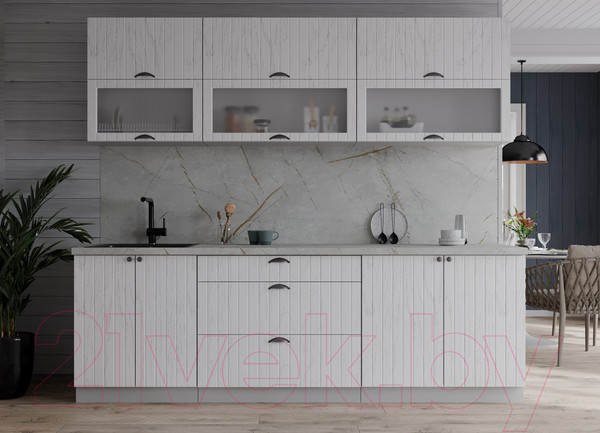 Изображение товара Кухонный гарнитур Интерлиния Берес 2.2Б (дуб полярный/серый каспий)