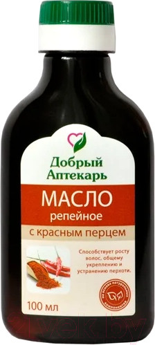 Изображение товара Масло для волос Добрый аптекарь Репейное с красным перцем (100мл)