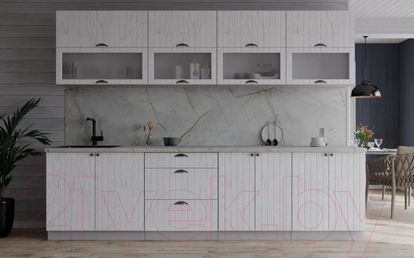 Изображение товара Кухонный гарнитур Интерлиния Берес 2.6Б (дуб полярный/серый каспий)