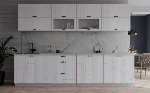 Изображение товара Кухонный гарнитур Интерлиния Берес 2.7Б (дуб полярный/серый каспий)