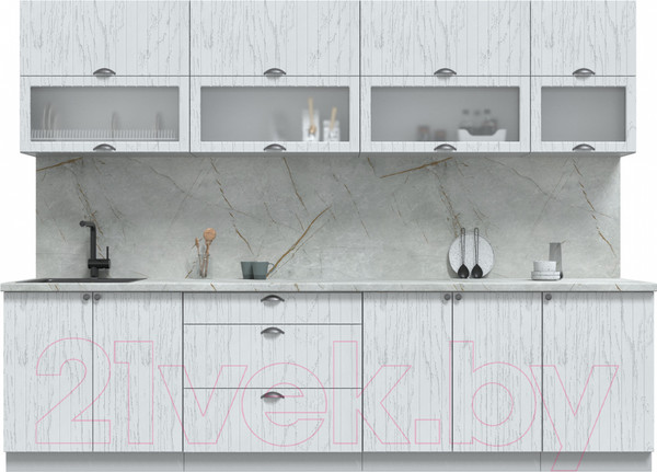 Изображение товара Кухонный гарнитур Интерлиния Берес 2.9Б (дуб полярный/серый каспий)