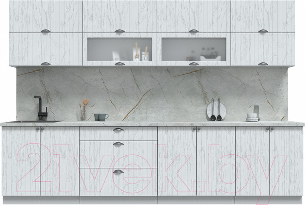 Изображение товара Кухонный гарнитур Интерлиния Берес 3.1Б (дуб полярный/серый каспий)