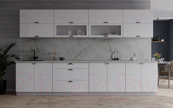 Изображение товара Кухонный гарнитур Интерлиния Берес 3.1Б (дуб полярный/серый каспий)