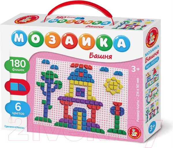 Изображение товара Развивающая игра Десятое королевство Мозаика Башня / 02202
