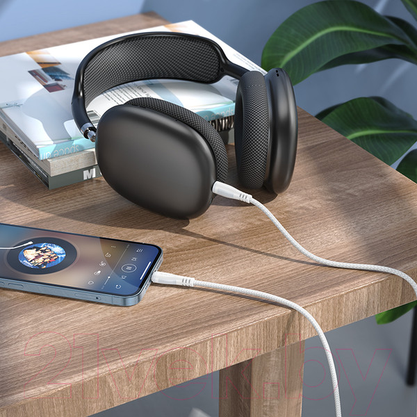 Изображение товара Кабель Borofone BL14 Lightning-Jack(M) 3.5мм (1м, белый)