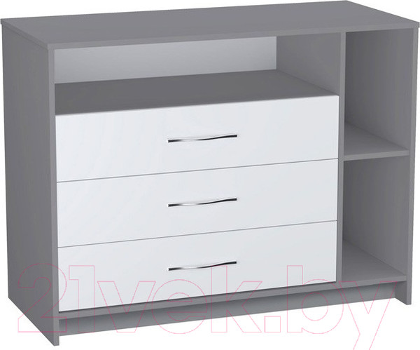 Изображение товара Комод пеленальный Polini Kids Simple 2110 / 0002322.51 (серый/белый)