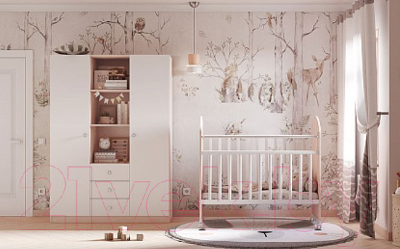 Изображение товара Шкаф Polini Kids Simple трехсекционный / 0001632.161 (дуб пастельный/белый)