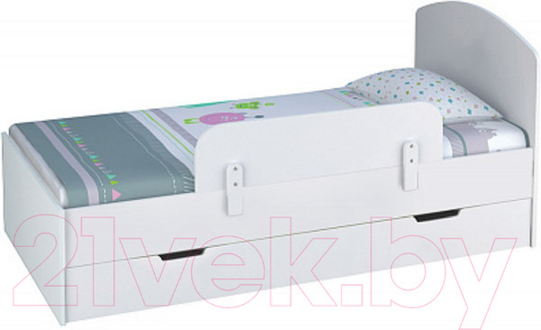 Изображение товара Односпальная кровать Polini Kids Basic 90x180 / 0001186.9 (белый)