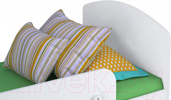 Изображение товара Односпальная кровать Polini Kids Basic 90x180 / 0001186.9 (белый)