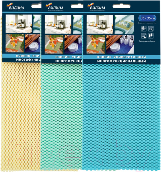 Изображение товара Коврик для кухонного ящика Вилина Многофункциональный 67040 (35x35, зеленый)