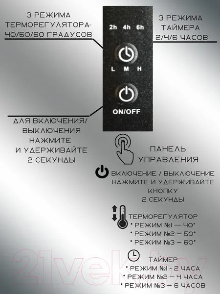 Изображение товара Полотенцесушитель электрический GRANULA Квадро 50x100 (терморегулятор, черный матовый)
