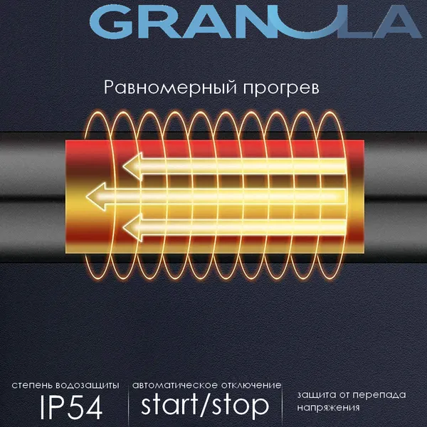 Изображение товара Полотенцесушитель электрический GRANULA Квадро 50x100 (терморегулятор, черный матовый)