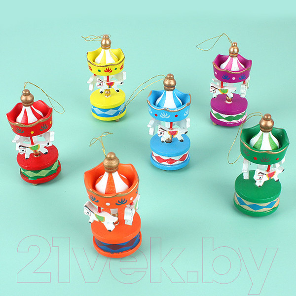 Изображение товара Набор елочных игрушек Darvish Карусель с лошадками / DV-C-237 (6шт)