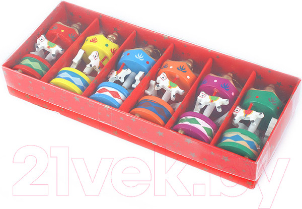 Изображение товара Набор елочных игрушек Darvish Карусель с лошадками / DV-C-237 (6шт)