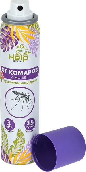 Изображение товара Аэрозоль от насекомых Help От комаров и мошек репеллентный / 80536 (75мл)
