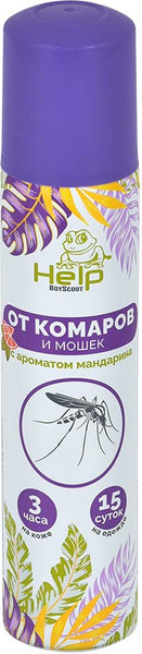 Изображение товара Аэрозоль от насекомых Help От комаров и мошек репеллентный / 80536 (75мл)