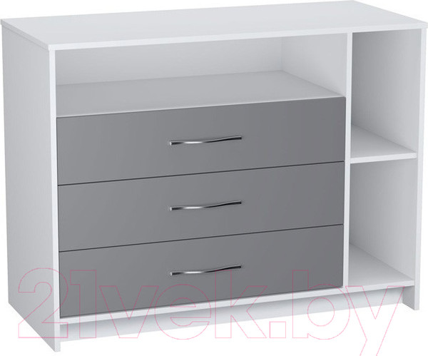 Изображение товара Комод пеленальный Polini Kids Simple 2110 / 0002322.55 (белый/серый)