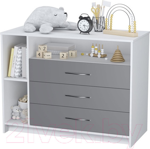 Изображение товара Комод пеленальный Polini Kids Simple 2110 / 0002322.55 (белый/серый)