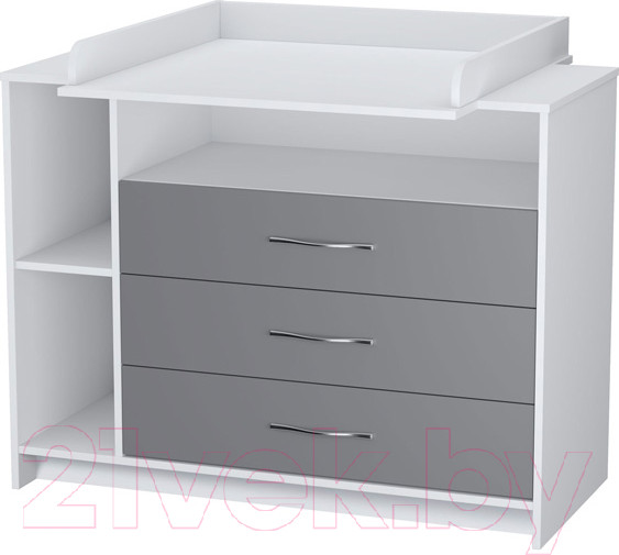 Изображение товара Комод пеленальный Polini Kids Simple 2110 / 0002322.55 (белый/серый)