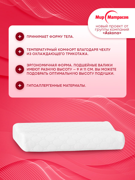 Изображение товара Подушка для сна Мир матрасов Gelios Ergo