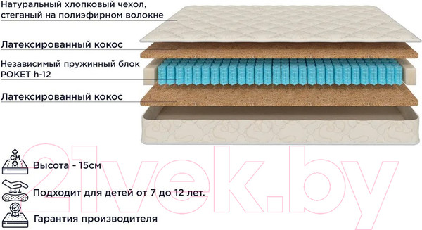 Изображение товара Матрас Askona Mom's Love Teenager 90x190