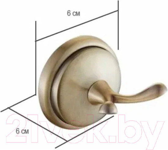 Изображение товара Крючок для ванной Ekko E3705-2 (бронза)