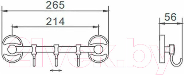 Изображение товара Крючок для ванной Ekko E1915-3