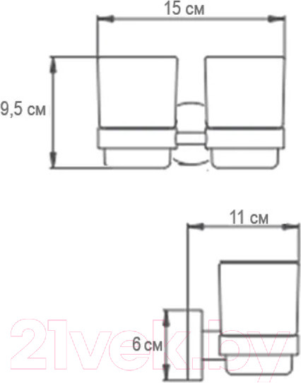 Изображение товара Набор стаканов для зубной щетки и пасты Ekko E3606-1