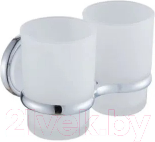 Изображение товара Набор стаканов для зубной щетки и пасты Ekko E3808 (хром/белый)