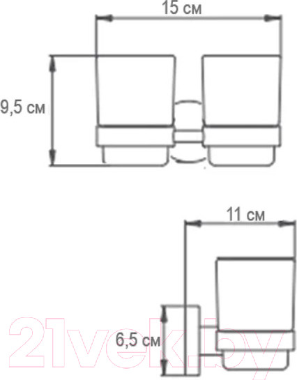 Изображение товара Набор стаканов для зубной щетки и пасты Ekko E3808 (хром/белый)