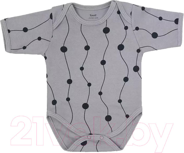 Изображение товара Боди для малышей Rant Hugs And Kisses / 6273-74 (Pattern Grey, р.74)